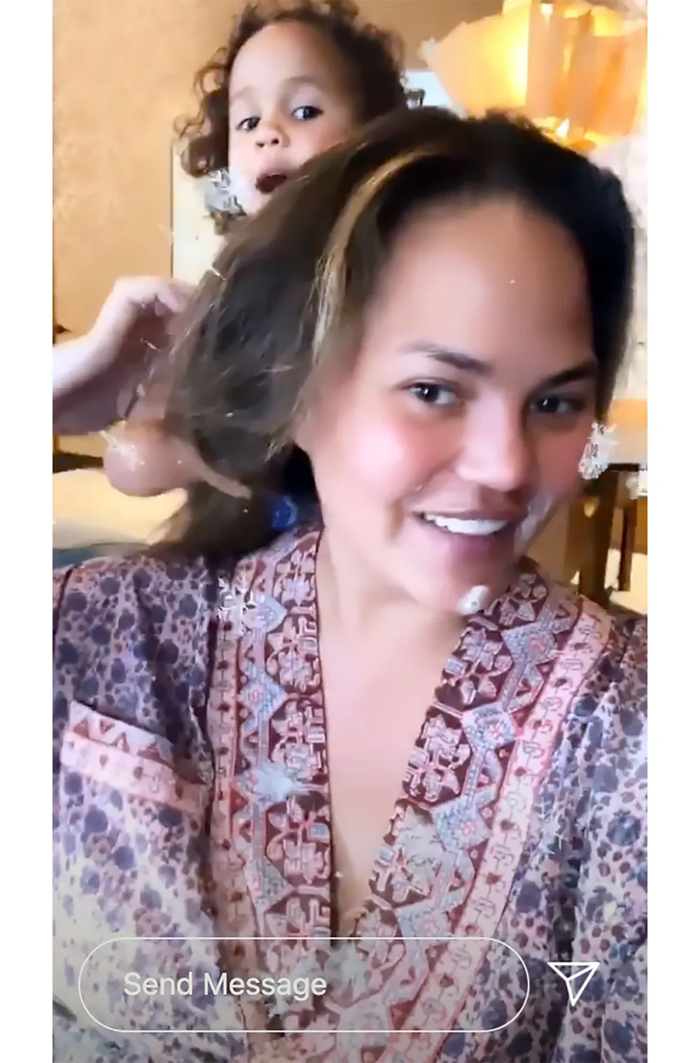 Chrissy Teigen's Daughter Luna Gives Her Mom a Faux Bob