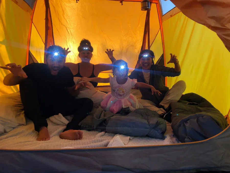 Chrissy Teigen Takes Daughter Luna Backyard Camping During Quarantine