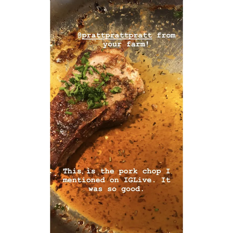 Elizabeth Banks Cooking a Pork Chop Stars Staying Busy in the Kitchen Amid the Coronavirus Pandemic