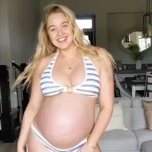 Iskra Lawrence 9 Months Pregnant and Unretouched Models 5 Different Swim Looks
