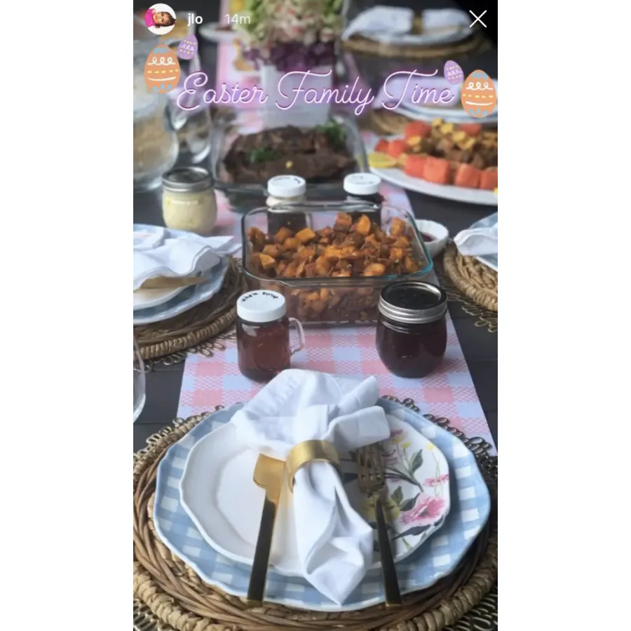 Jennifer Lopez Easter eats