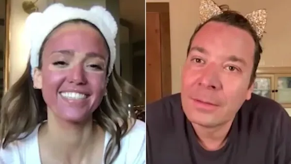 Jessica Alba and Jimmy Fallon Face Mask Together on Zoom