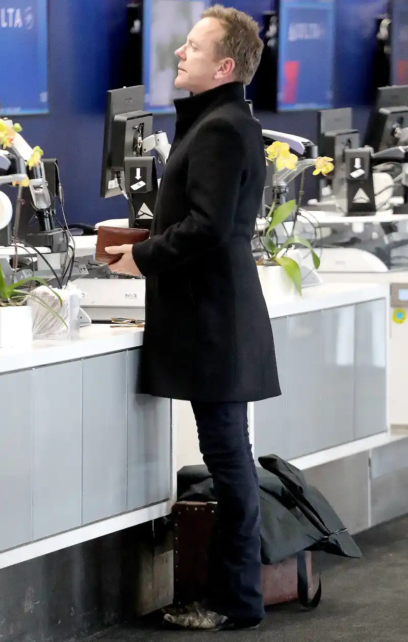 Kiefer Sutherland flight check in