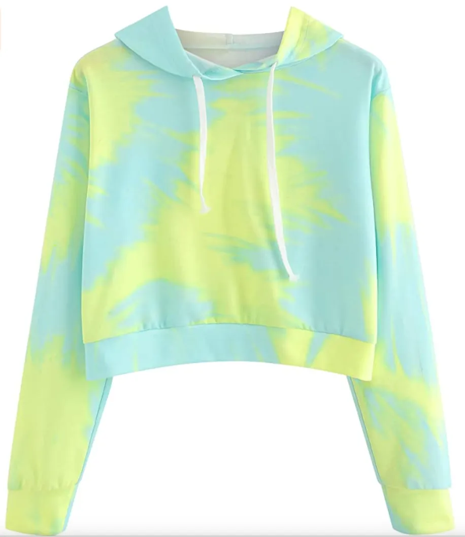 MakeMeChic Women's Long Sleeve Printed Crop Hoodies (Multi 1)