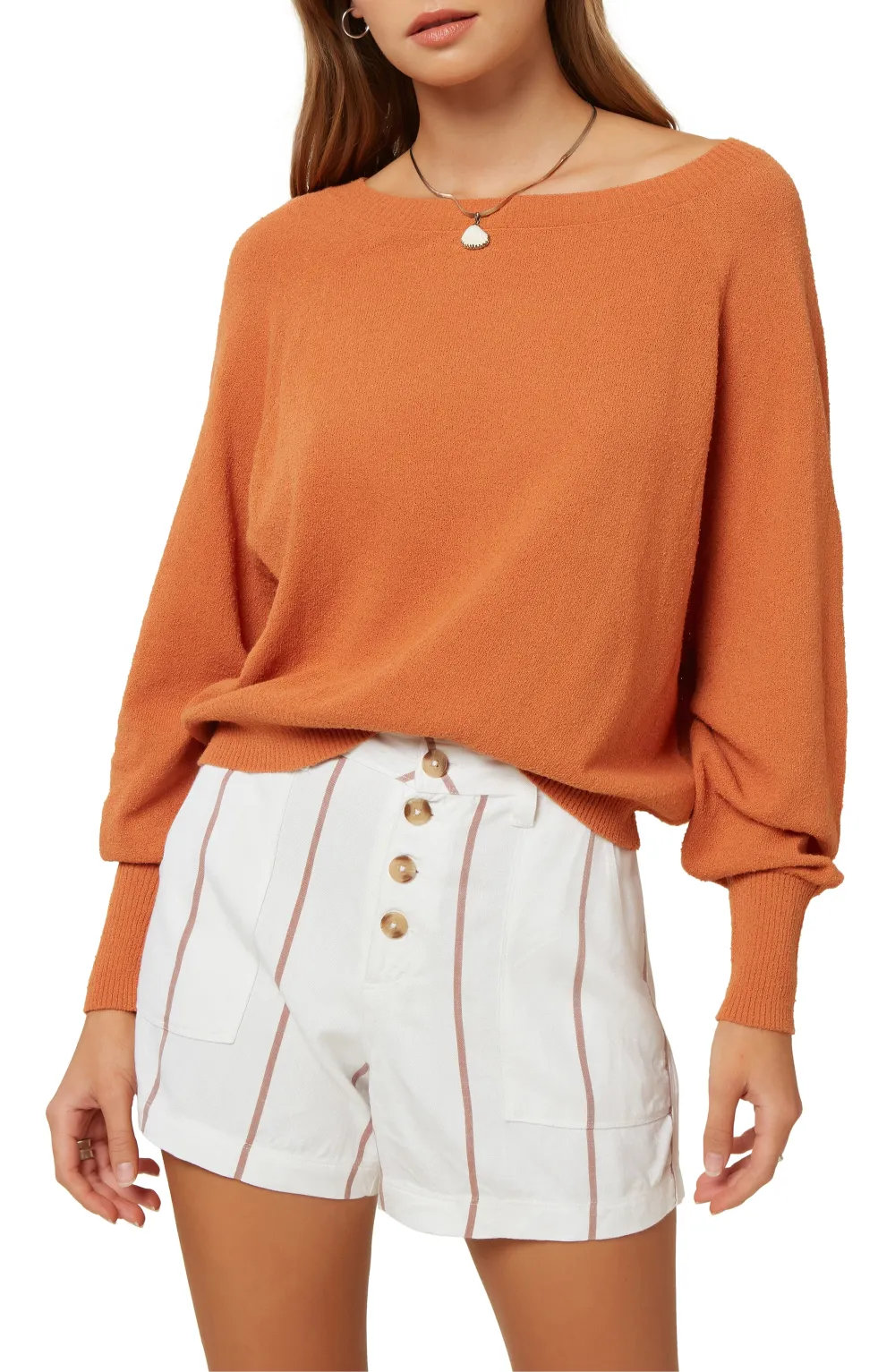 O'Neill Keiki Boat Neck Sweater (Raw Sienna)