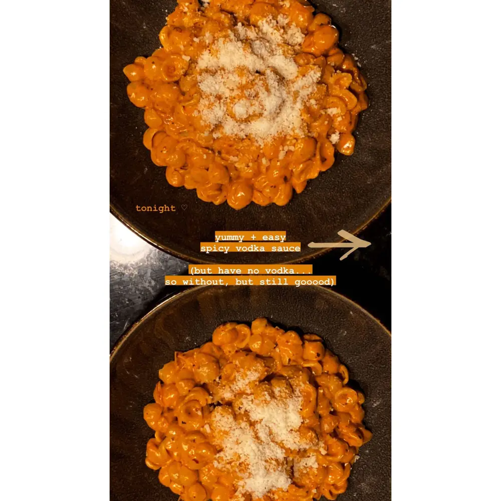 Pregnant Gigi Hadid Makes Pasta With Vodka Sauce p