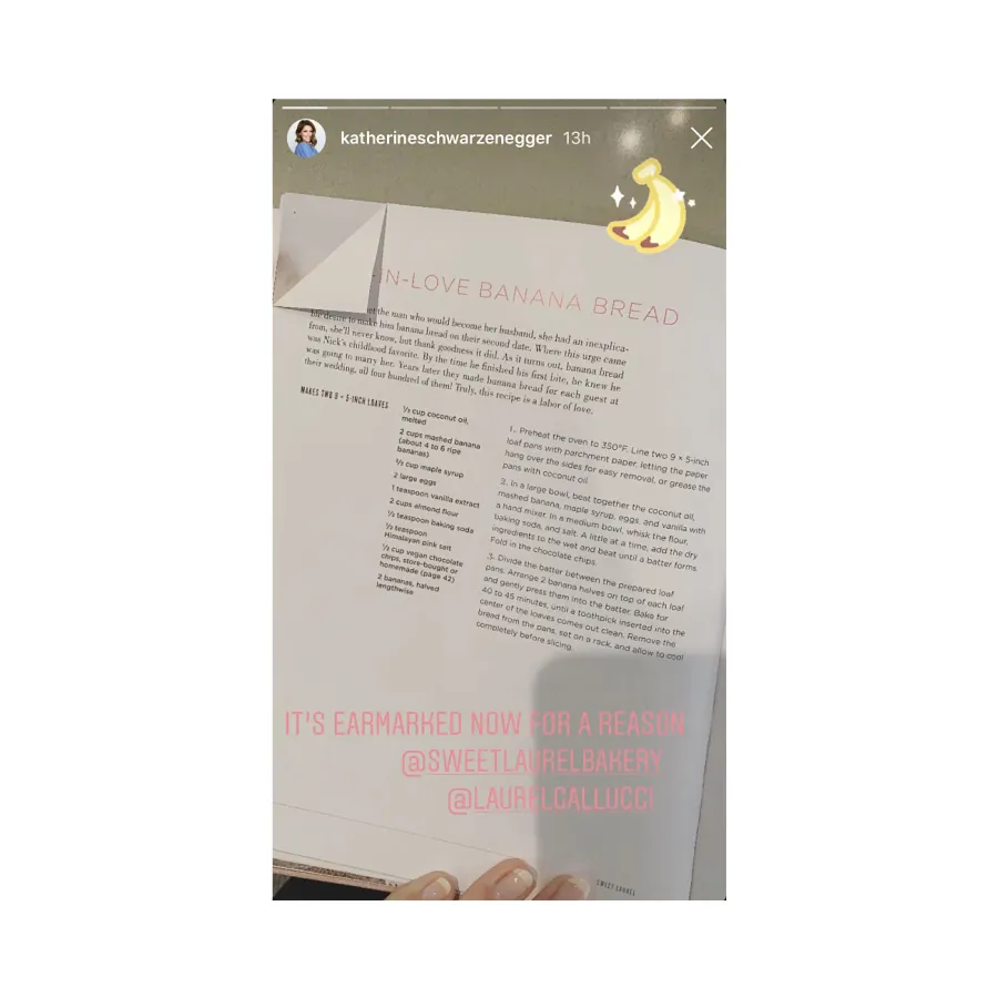 Pregnant Katherine Schwarzenegger Bakes Banana Bread