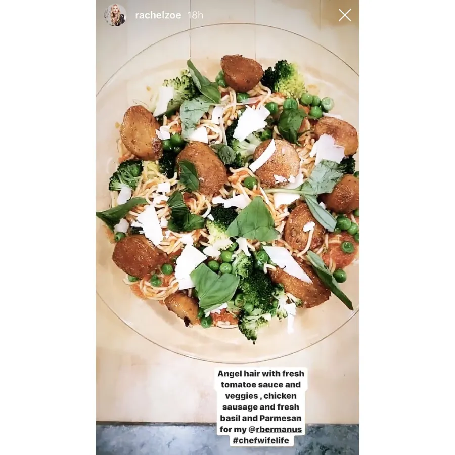 Rachel Zoe Angel Hair Pasta Stars Staying Busy in the Kitchen Amid the Coronavirus Pandemic