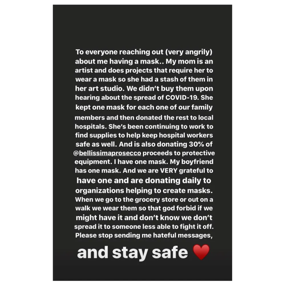 Sailor Brinkley-Cook Not Sorry for Using N95 Face Masks Despite Shortage