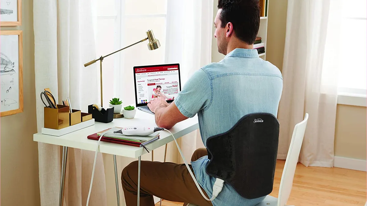 Sunbeam Heating Pad Back Wrap with Adjustable Strap