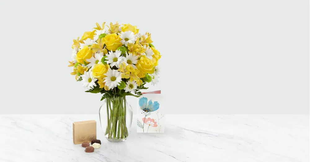 Sunny Sentiments&trade; Bouquet & Gift Set