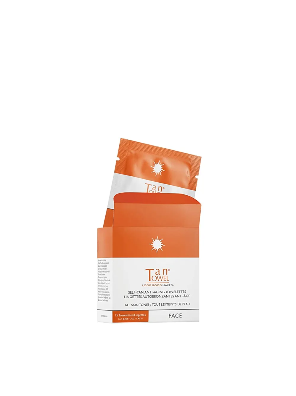 Tan Towel Face Tan, 15 Count