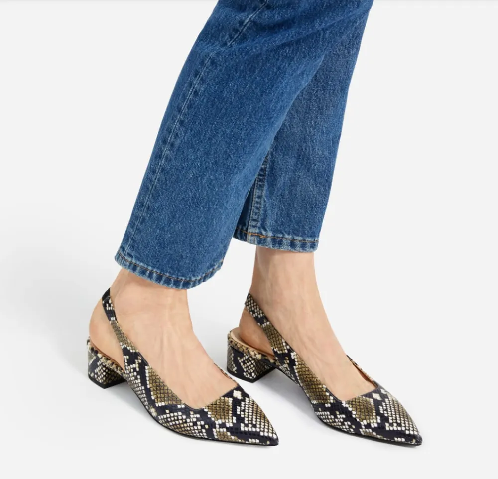 The Editor Slingback Heel (Embossed Snake)