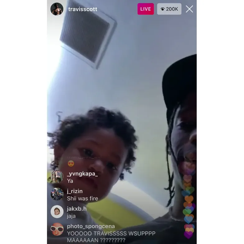 Travis Scott Stormi instagram live