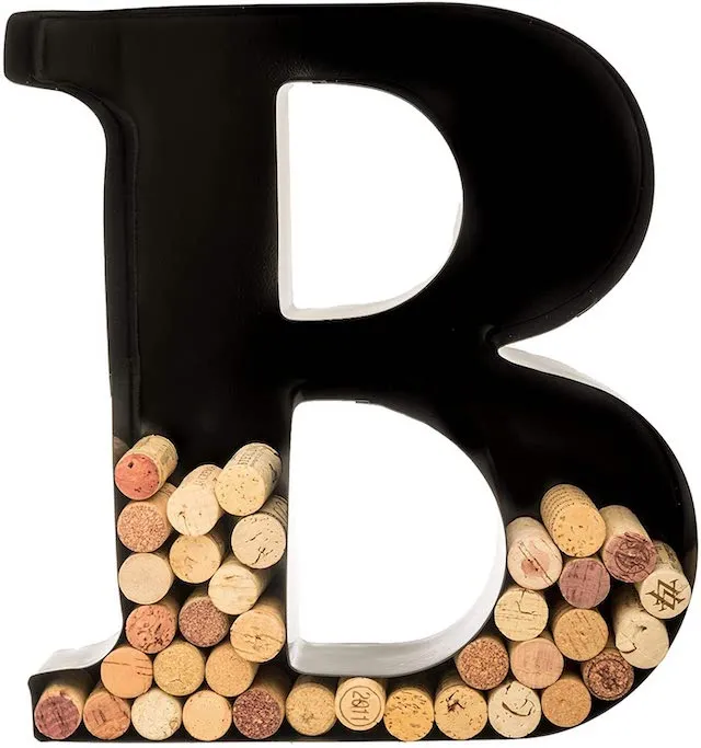 Wine Cork Holder - Metal Monogram Letter
