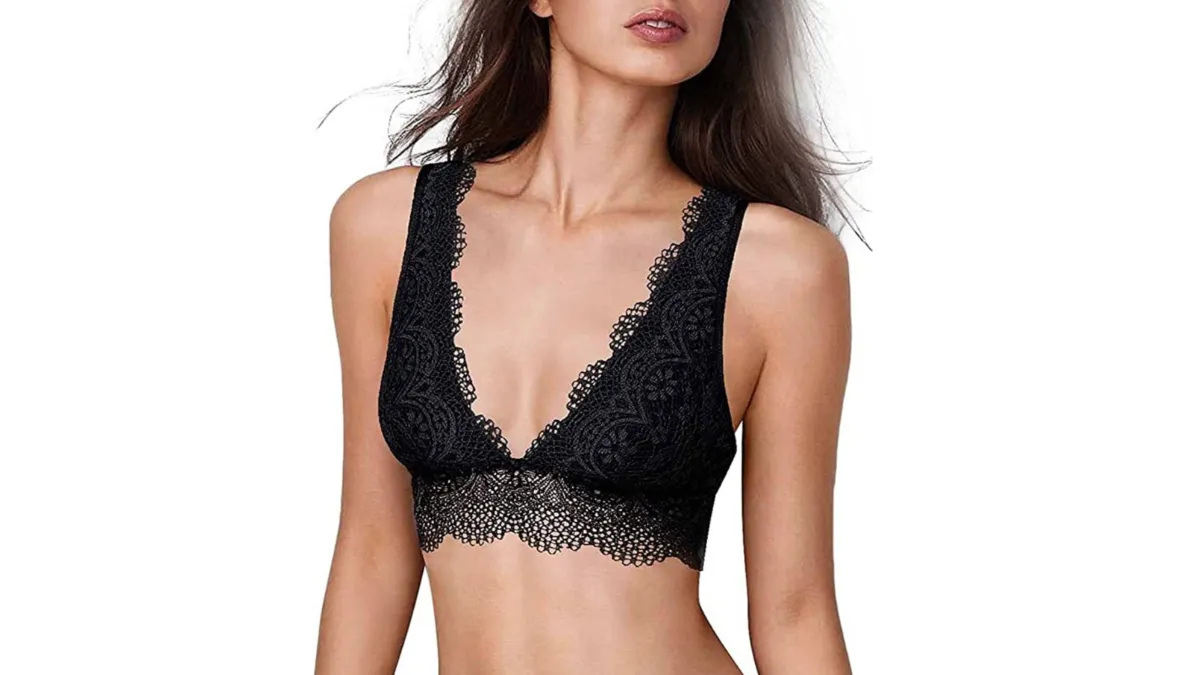 YIANNA Plunge Lace Bralette (Black)