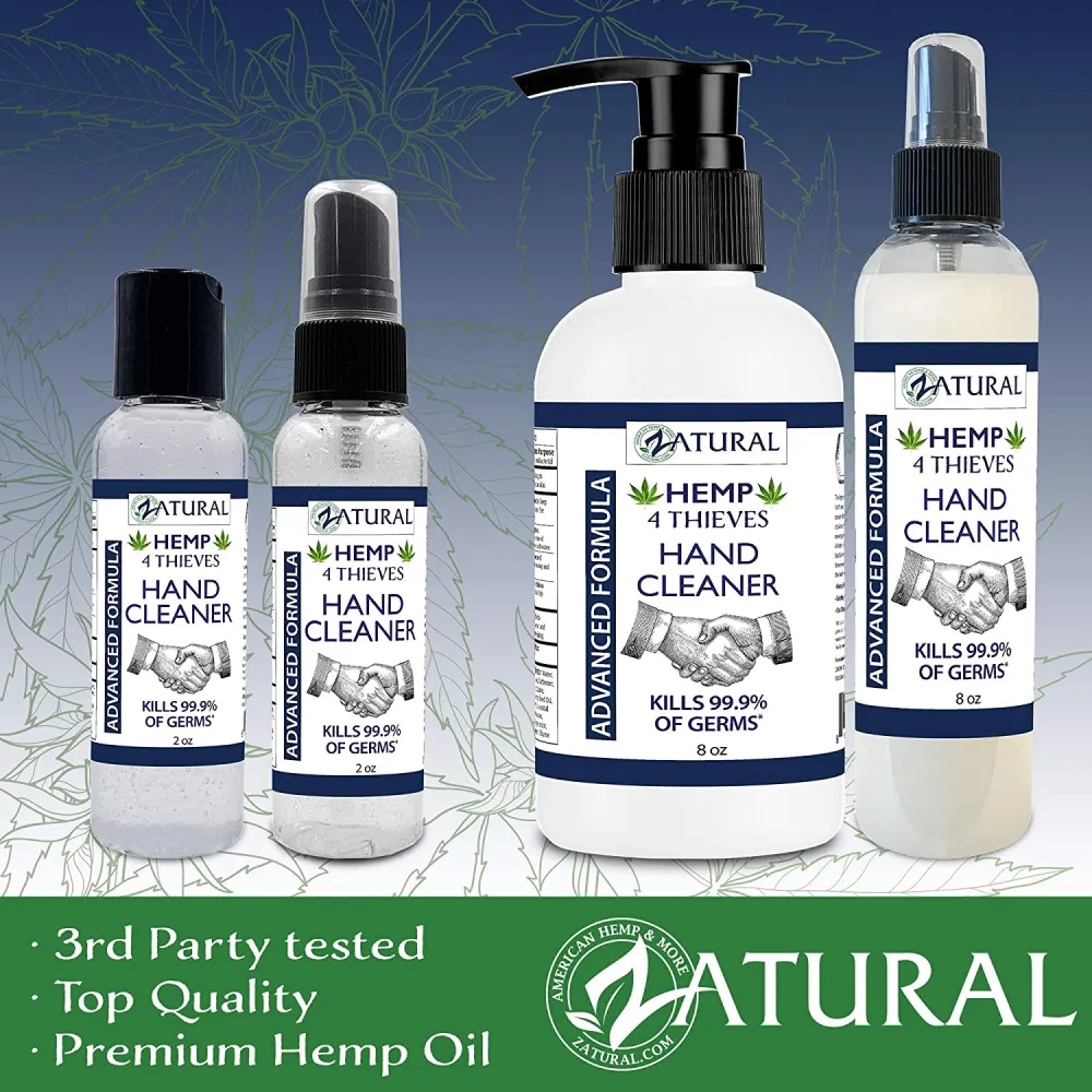 Zatural Hemp 4 Thieves Waterless Hand Cleaner