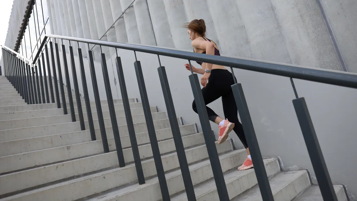 woman running stock photo