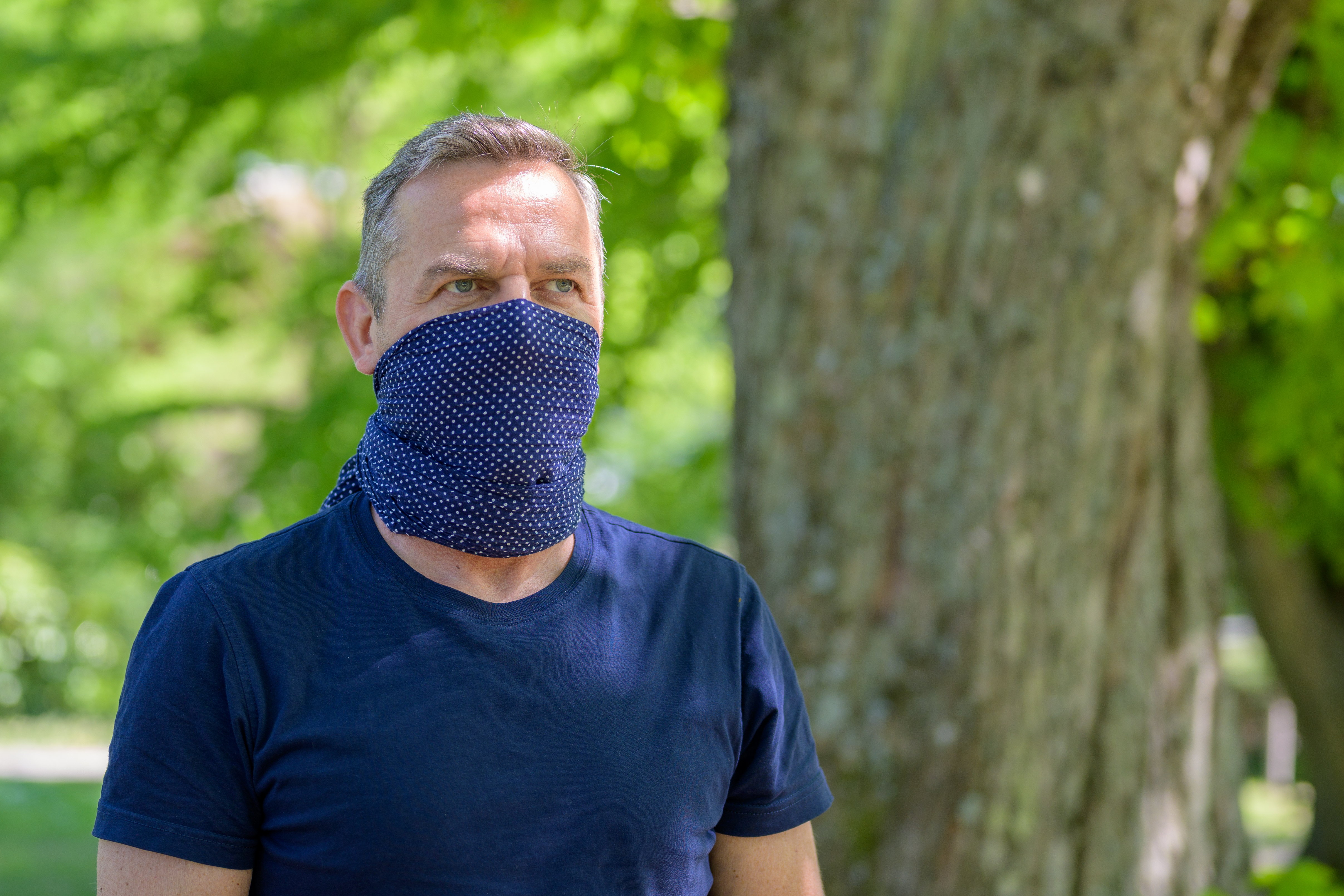 face covering stock photo