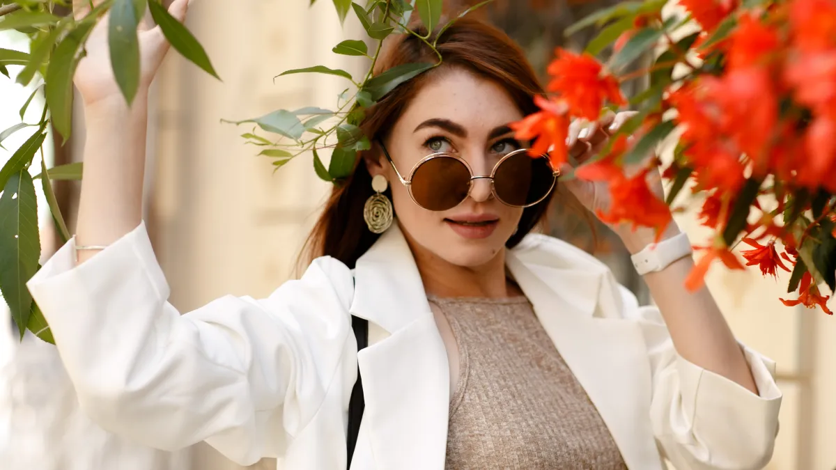 woman spring fashion stock photo