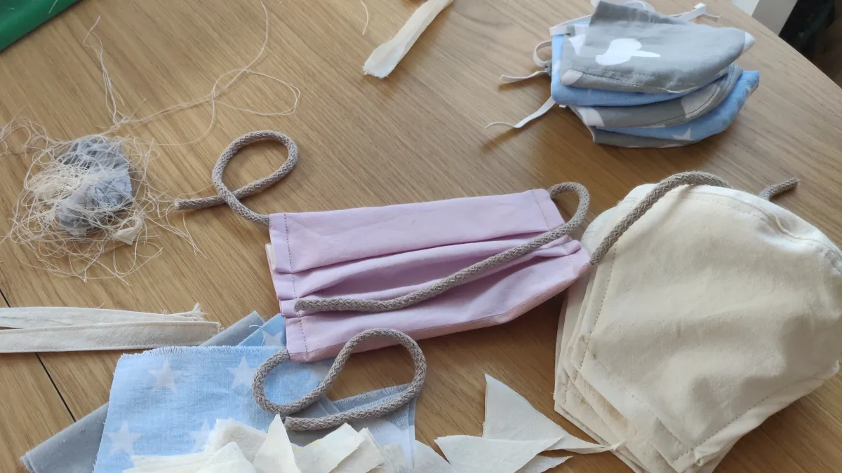 fabric face mask stock photo