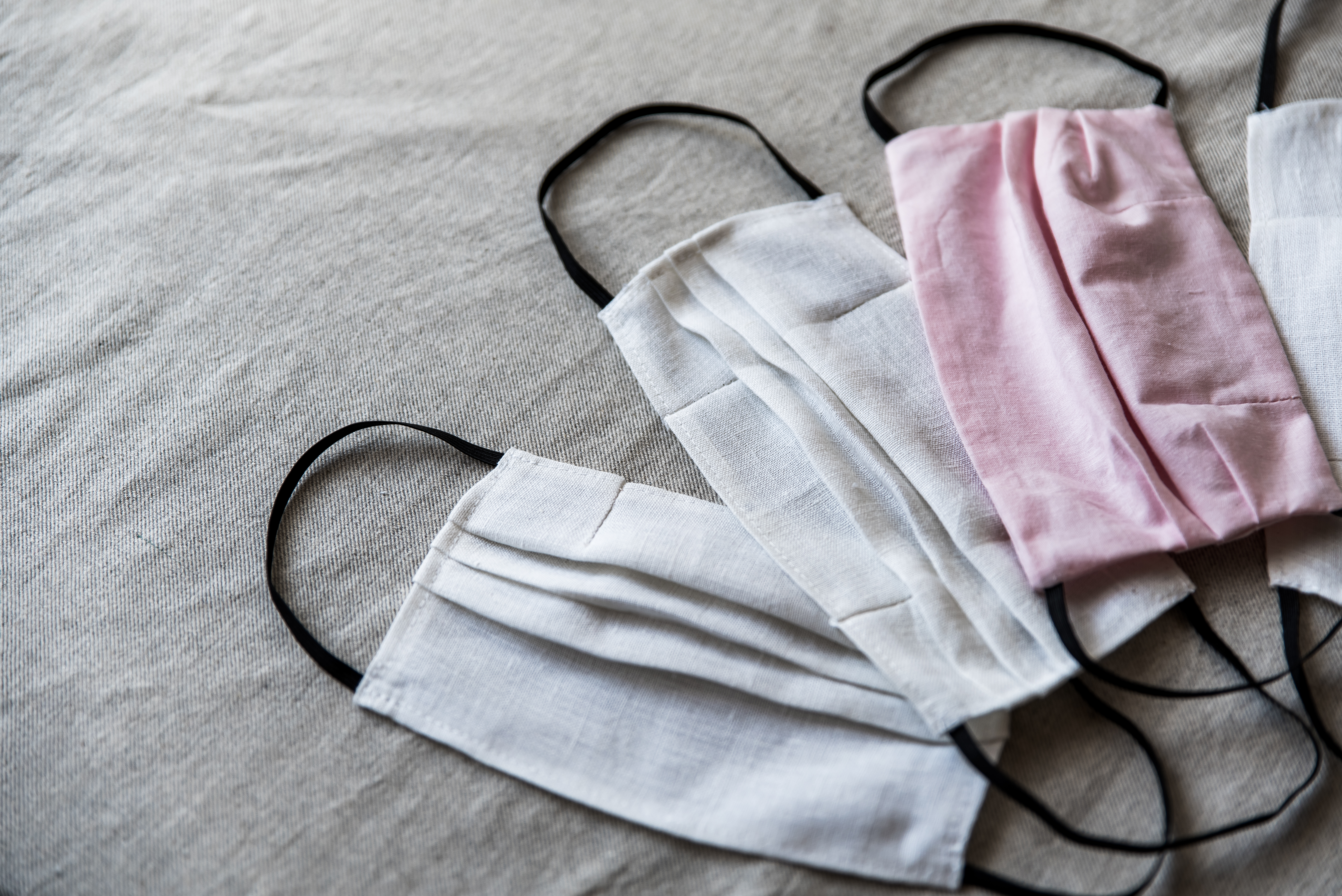 fabric face mask stock photo