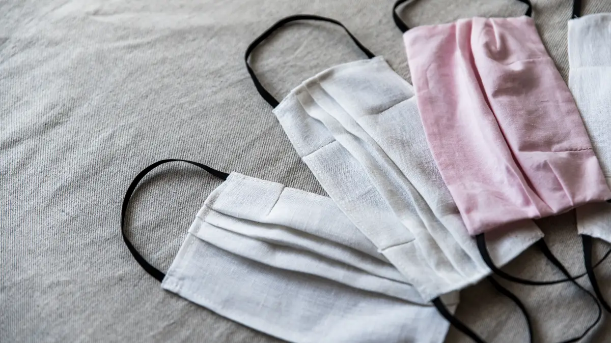 fabric face mask stock photo