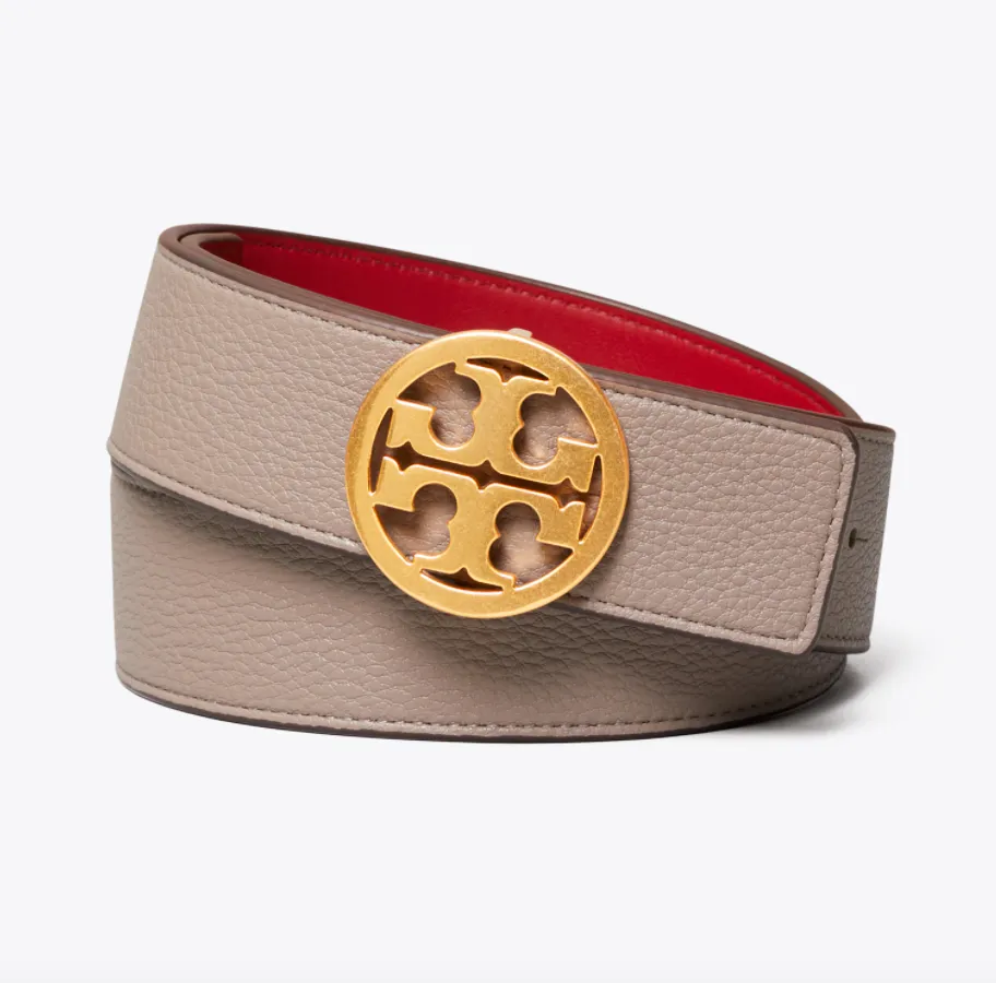 1 1/2&Prime; Reversible Belt (Gray Heron / Red Apple / Gold)
