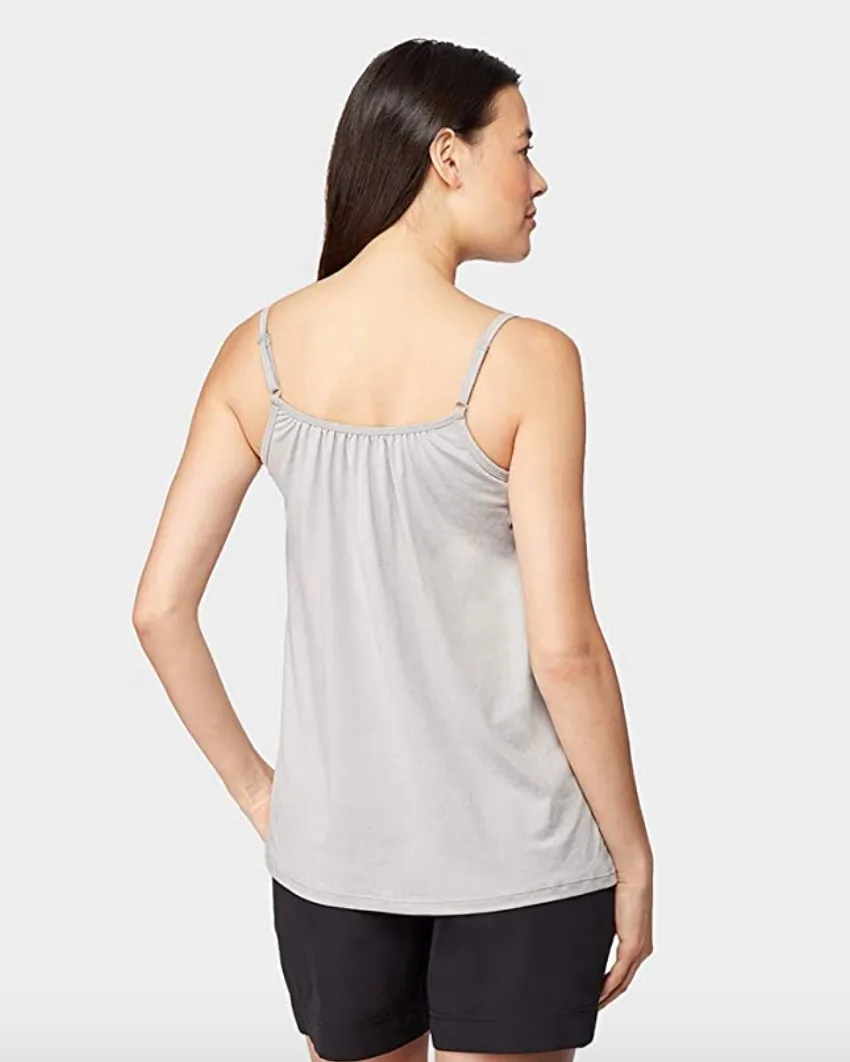 32 DEGREES Cool Women's Shirred Flowly Bra Tank (Grey Heather)