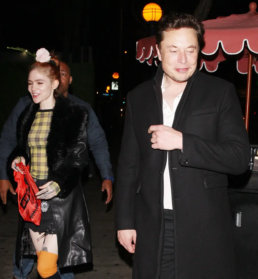 Grimes and Elon Musk leaving the Delilah club Elon Musk and Grimes Relationship Timeline