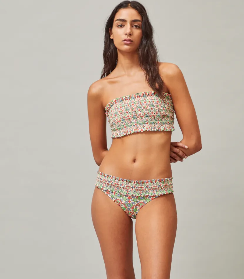 Costa Printed Bandeau Bikini Top and Hipster Bikini Bottom (Legacy Paisley)