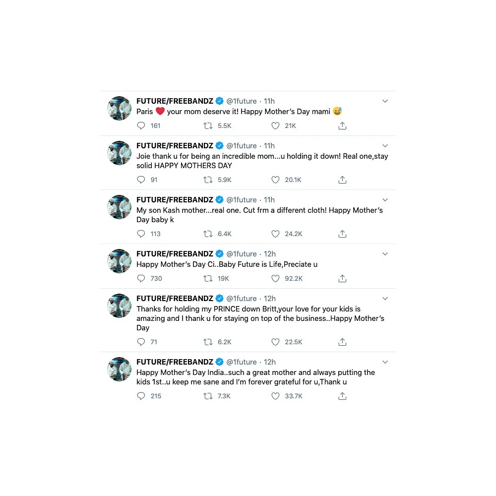 Future Sends Mothers Day Wishes to the 6 Women He Has Children With