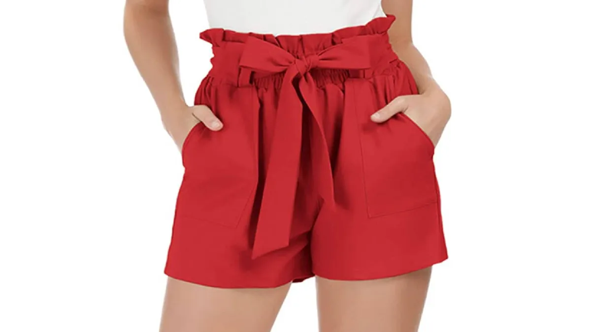 GRACE KARIN Women Bowknot Tie Waist Shorts