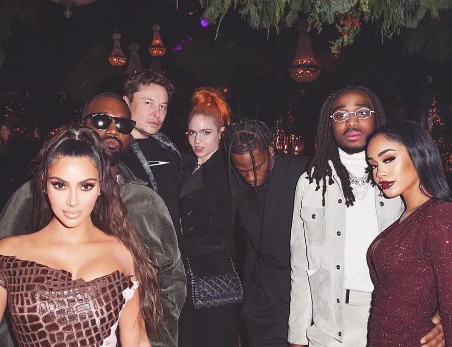 Elon Musk and Grimes at the Kardashian Christmas Party Elon Musk and Grimes Relationship Timeline