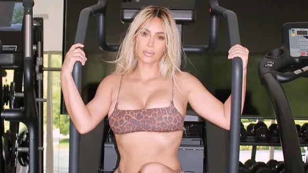 Kim Kardashian Does ‘Quarantine Workout’ in a Tiny Bikini and Sneakers