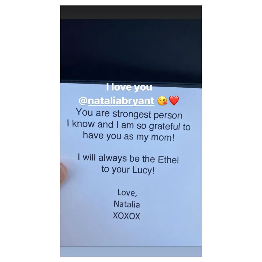 Note From Daughter Natalia Vanessa Bryant Gallery