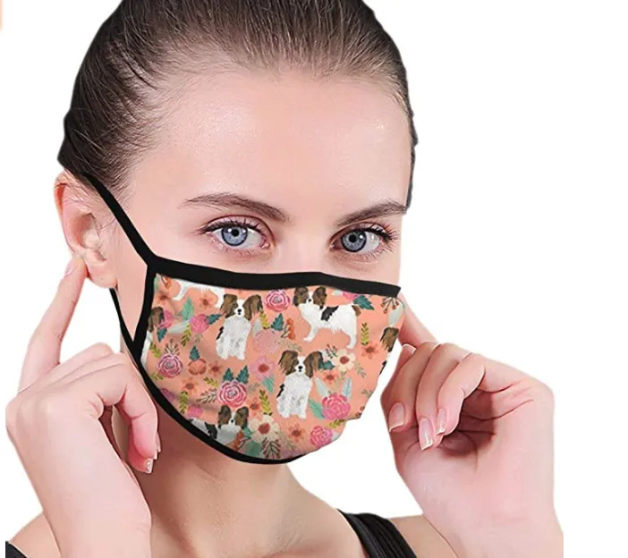 Papillons Floral Peach Reusable Face Mask