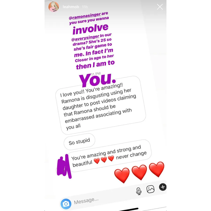 Real Housewives Of New York Leah McSweeney Goes After Ramona Singer Daughter Avery