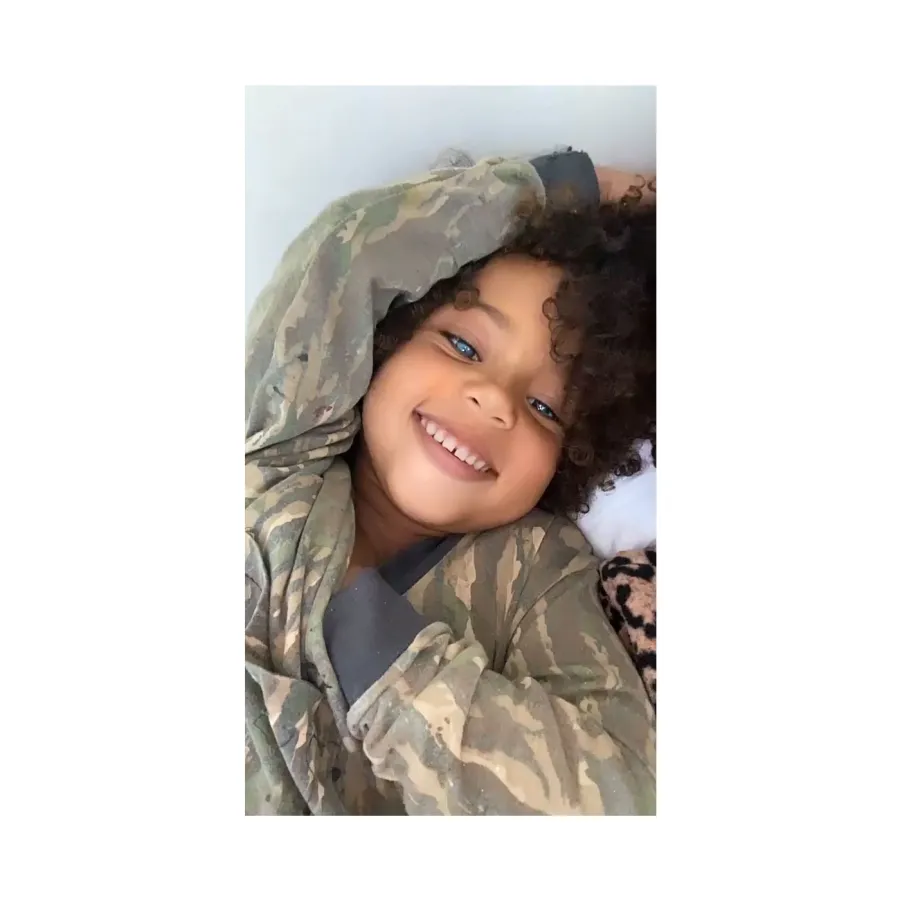 Saint West Kim Kardashian West Instagram Blue Eyes Filter