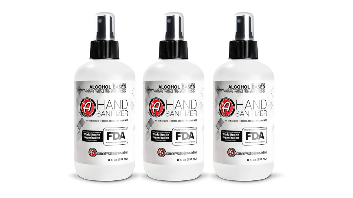 Adam’s Polishes Hand Sanitizer 8oz 3-Pack