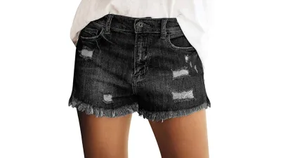 luvamia Women's Mid Rise Shorts (Black Ink)