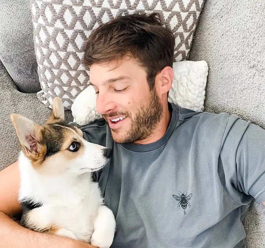Garrett Yrigoyen and Minno the puppy Becca Kufrin and Garrett Yrigoyen Relationship Timeline