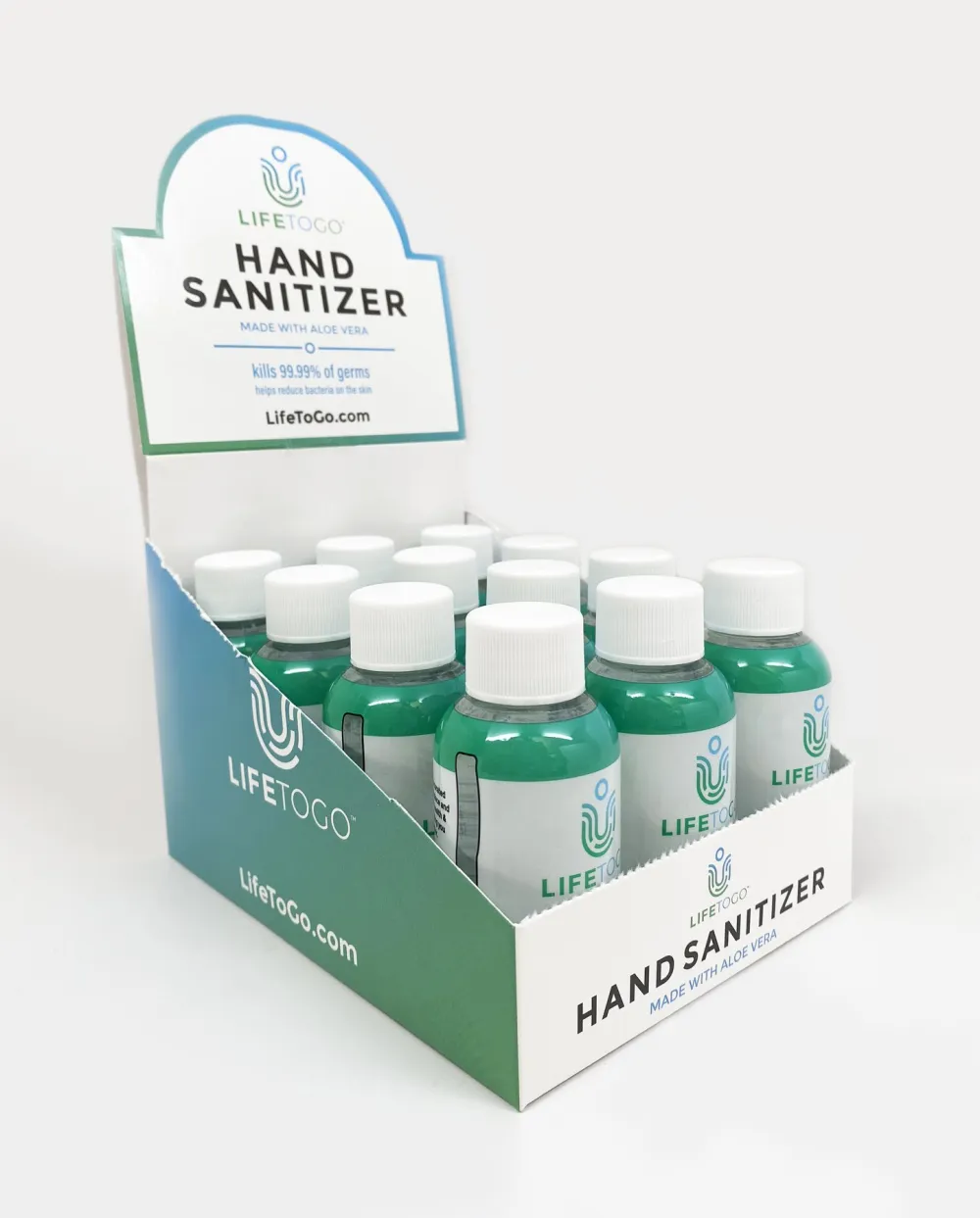 12 Pack of 2oz. Hand Sanitizer with Aloe Vera