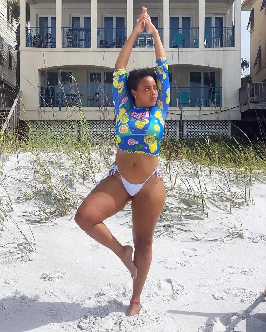 Angela Simmons Wears a Playful Cover-Up Over Her String Bikini