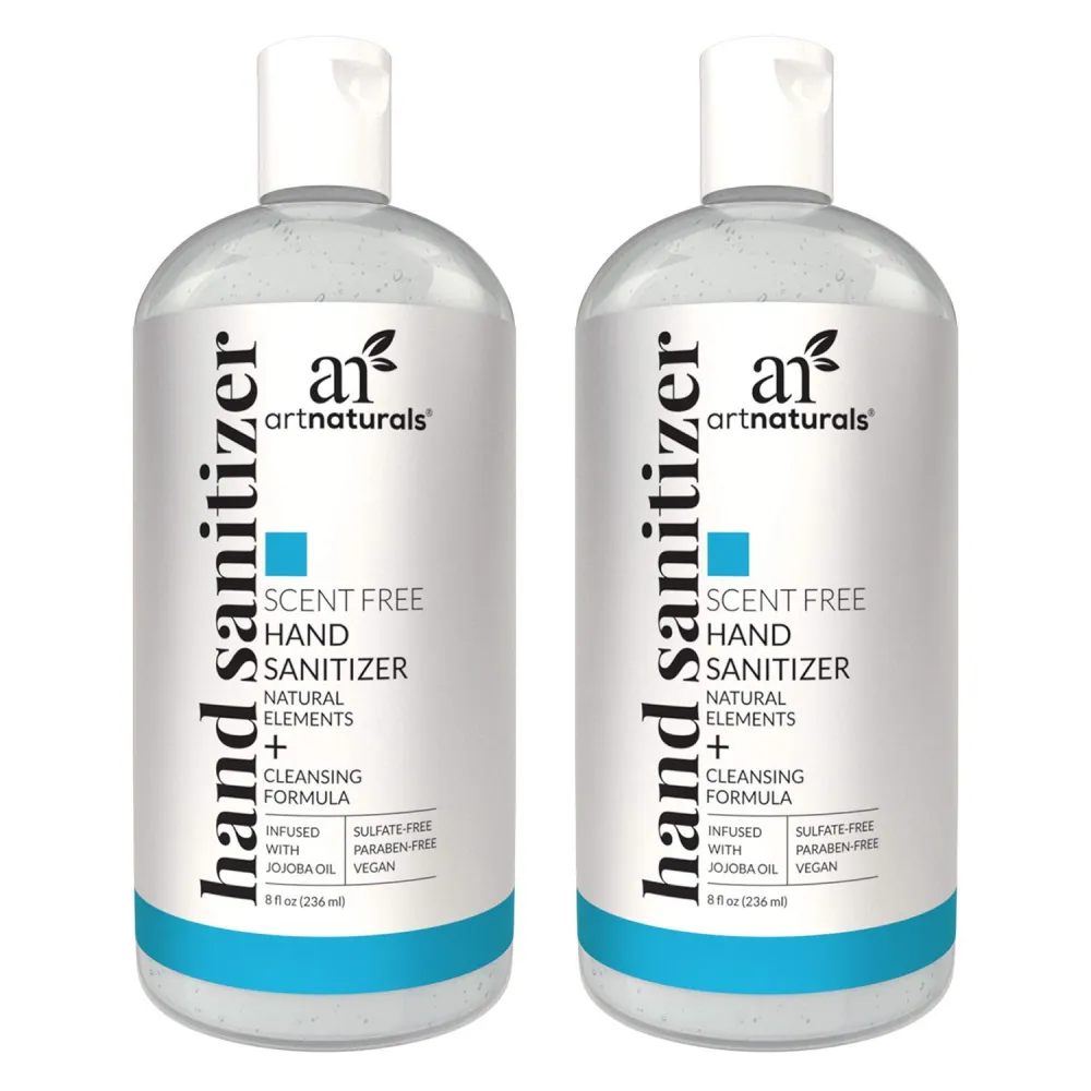 Artnaturals Alcohol Based Hand Sanitizer Gel (2 Pack x 8 Fl Oz / 220ml)