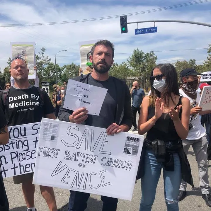 Ben Affleck and Ana de Armas protesting Black Lives Matter