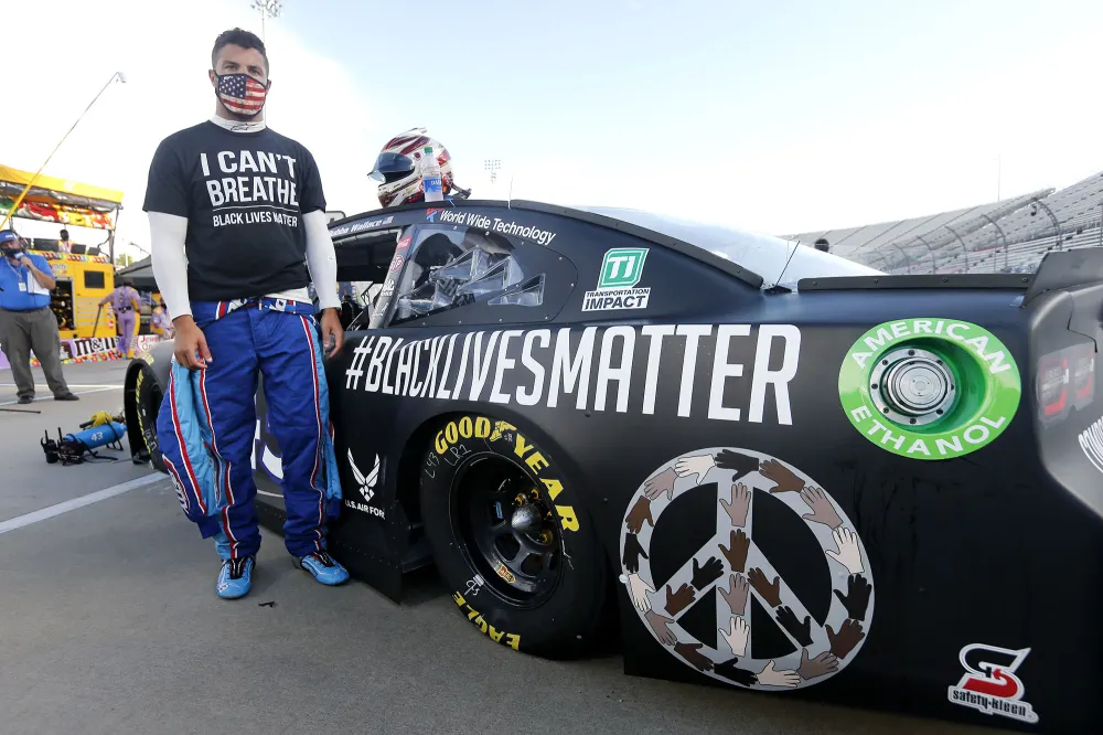 Bubba Wallace NASCAR Speaks Out Racism BLM Black Lives Matter Car
