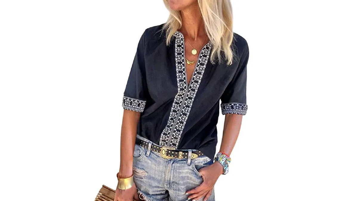 Chase Secret Women's Casual V-Neck Boho Shirt