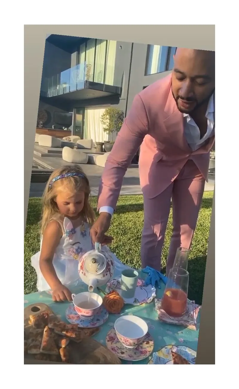 Chrissy Teigen Had an Elaborate Tea Party for Luna and a Friend