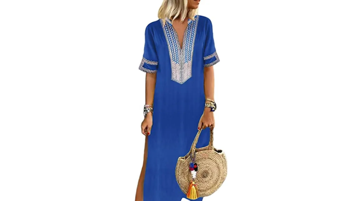 GOSOPIN Women's Summer Cover Up Kaftan Dress